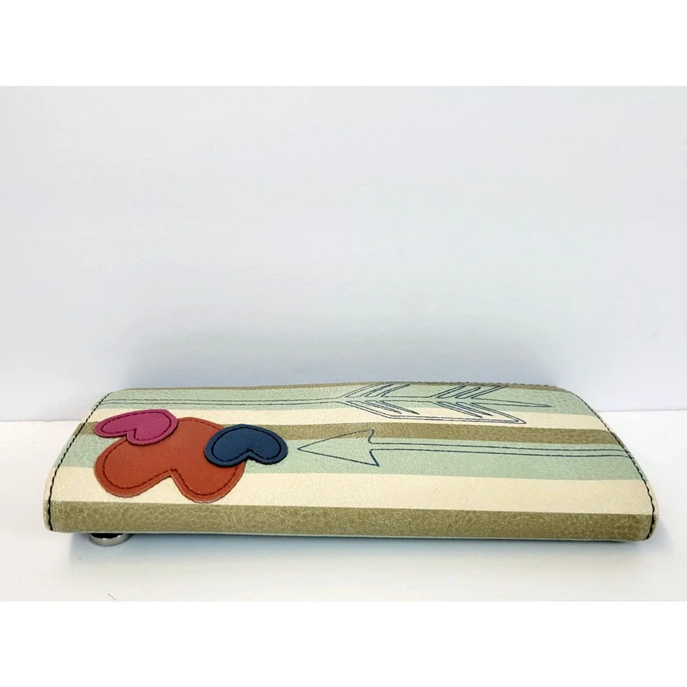 Relic Wallet Womens One Size Multicolor Heart Arrow Checkbook Striped Print Boho